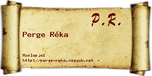 Perge Réka névjegykártya
